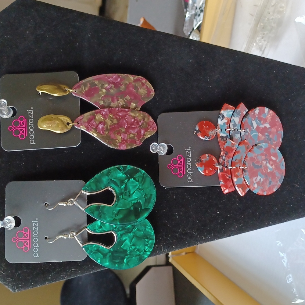 3 pair of Paparazzi Earrings